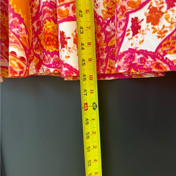 NWT Jones New York Fuchsia Pink and Orange Paisley Midi Dress Size 8 - Picture 7 of 13